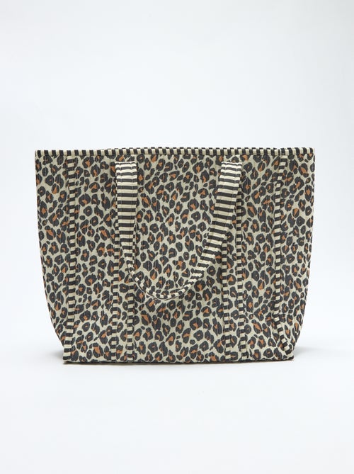 Gewatteerde shopper met luipaardprint - Kiabi
