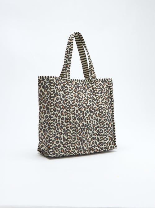 Gewatteerde shopper met luipaardprint - Kiabi