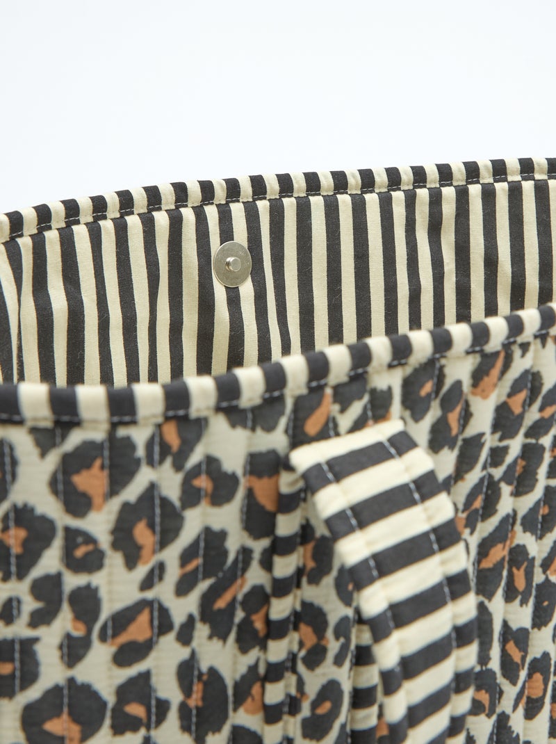 Gewatteerde shopper met luipaardprint Bruin - Kiabi