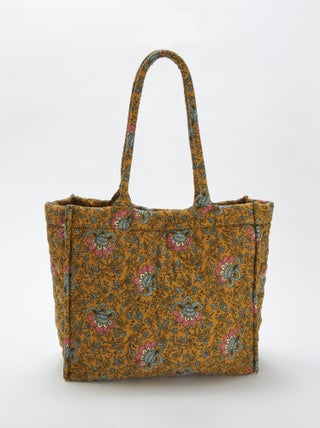 Gewatteerde shopper met print