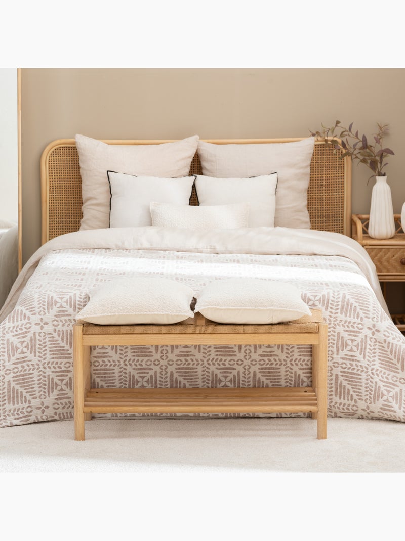 Gewatteerde sprei met etnisch motief Terracotta - Kiabi