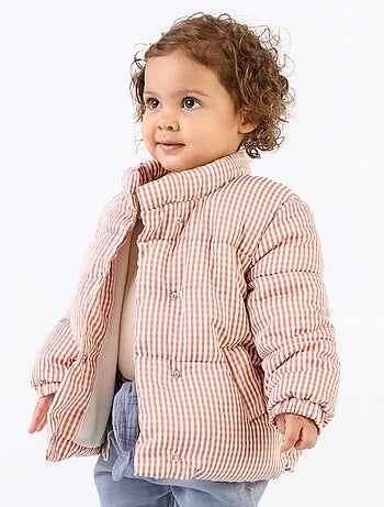 Gewatteerde vichy jas gevoerd met fleece
