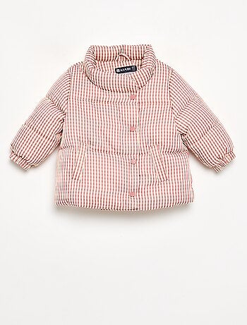 Gewatteerde vichy jas gevoerd met fleece