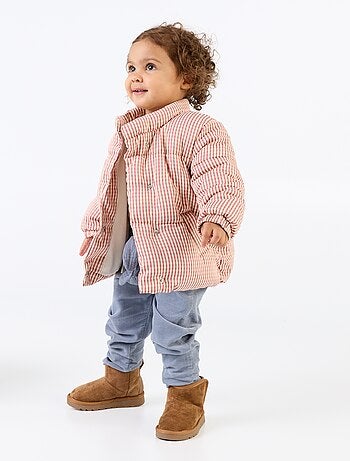 Gewatteerde vichy jas gevoerd met fleece