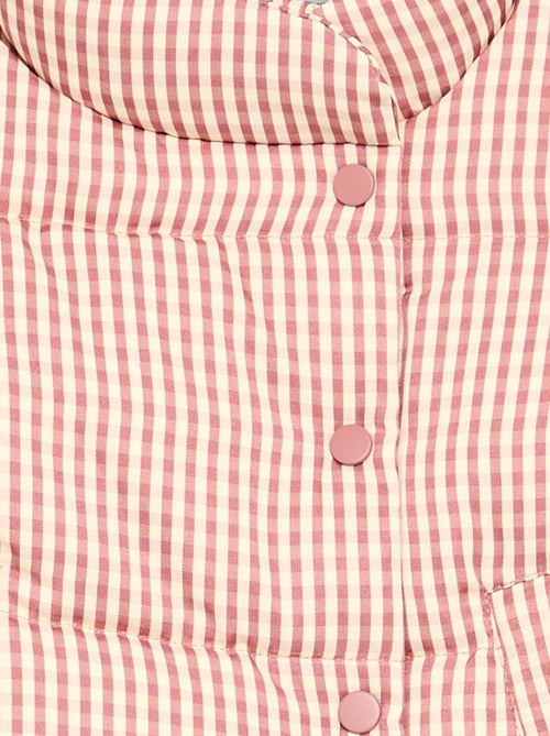 Gewatteerde vichy jas gevoerd met fleece - Kiabi