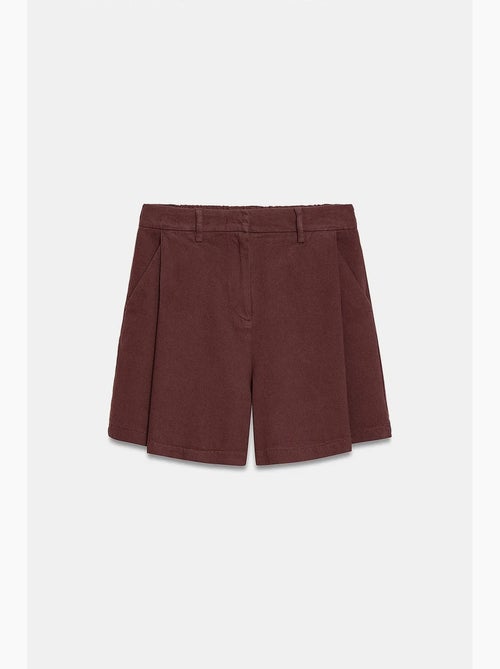 Geweven short met hoge taille en wijde pijp dilvin - Kiabi Geweven short met hoge taille en wijde pijp dilvin - Kiabi