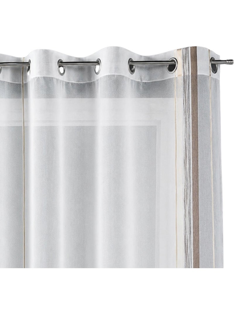 Geweven vitrage met verticale strepen Beige - Kiabi