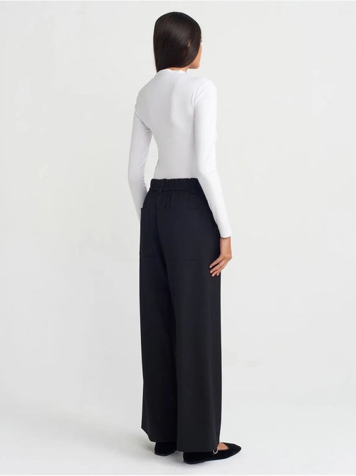 Geweven wide-leg broek met elastische taille en trekkoord dilvin - Kiabi