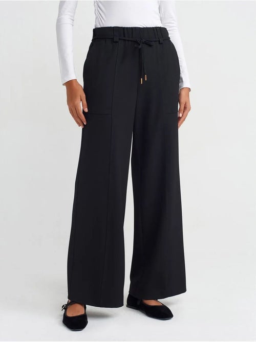 Geweven Wide-leg Broek Met Elastische Taille En Trekkoord - Kiabi Geweven Wide-leg Broek Met Elastische Taille En Trekkoord - Kiabi