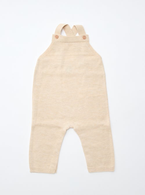 GIFTBOX - Lange salopette van tricot + rompertje + luierdoek van luchtig katoen + sokken - Kiabi