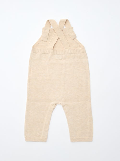 GIFTBOX - Lange salopette van tricot + rompertje + luierdoek van luchtig katoen + sokken - Kiabi