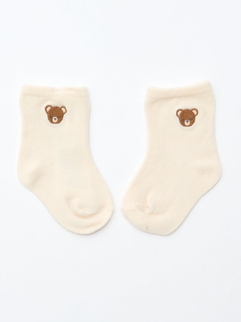 GIFTBOX brassière + pantalon + chaussettes + bonnet + bavoir Beige - Kiabi