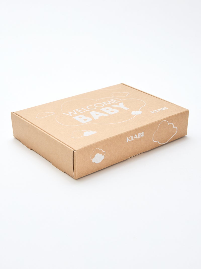 GIFTBOX brassière + pantalon + chaussettes + bonnet + bavoir Beige - Kiabi