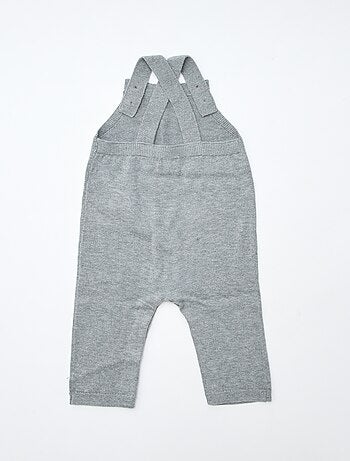 GIFTBOX salopette longue en tricot + body + lange double gaze + chaussettes