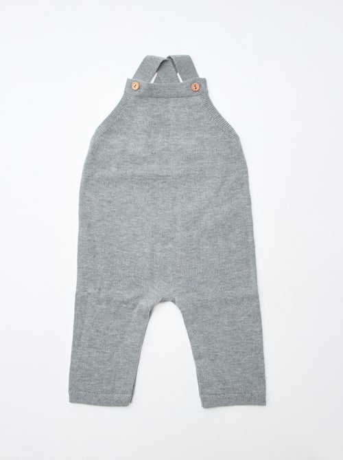 GIFTBOX salopette longue en tricot + body + lange double gaze + chaussettes - Kiabi