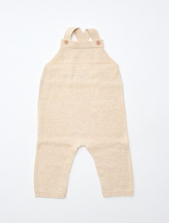 GIFTBOX salopette longue en tricot + body + lange double gaze + chaussettes