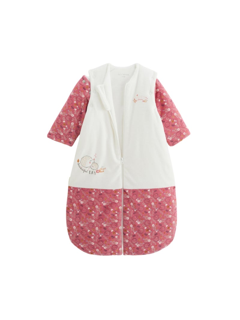 Gigoteuse d'hiver en velours avec manches amovibles happy days Rose - Kiabi