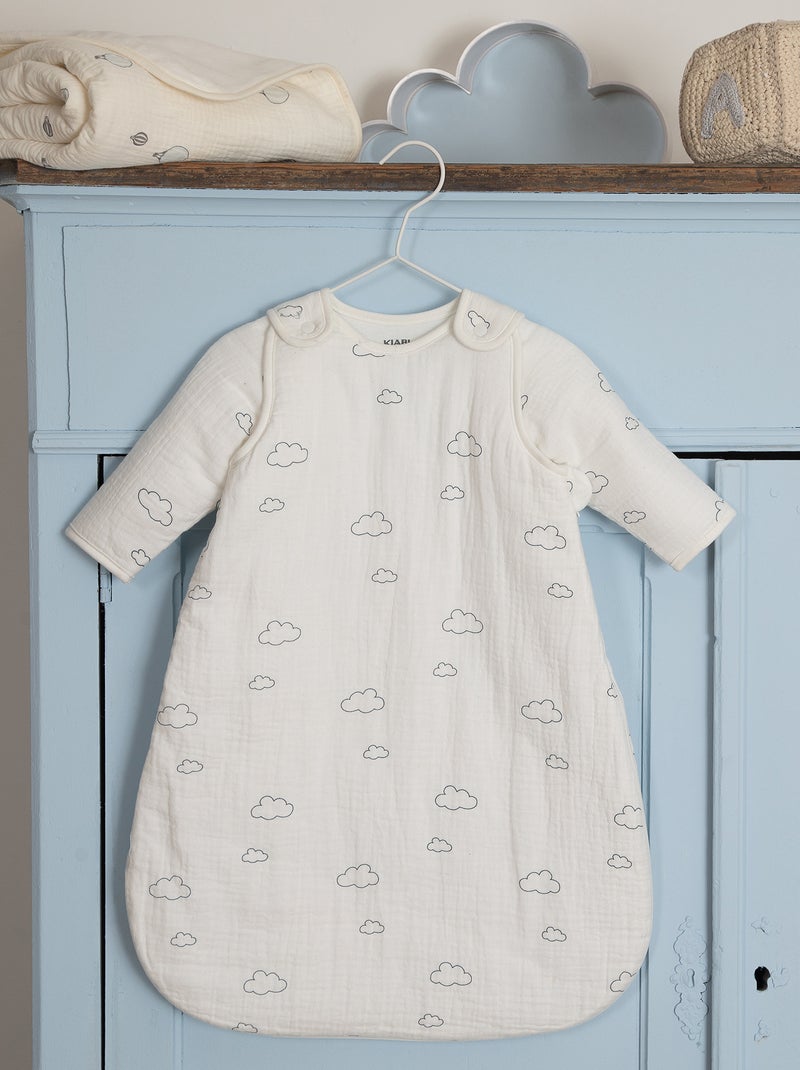 Gigoteuse en gaze de coton avec manches amovibles Blanc - Kiabi