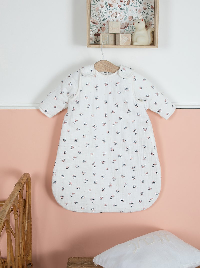 Gigoteuse en gaze de coton avec manches amovibles Blanc - Kiabi