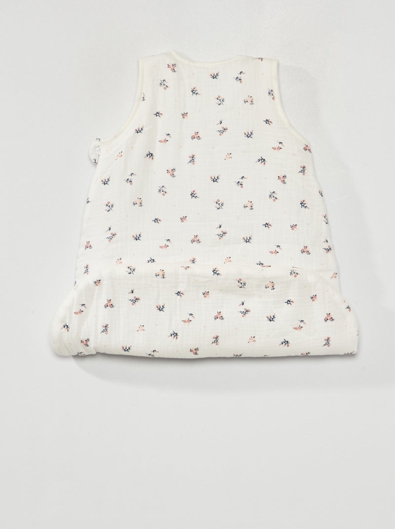 Gigoteuse en gaze de coton avec manches amovibles Blanc - Kiabi