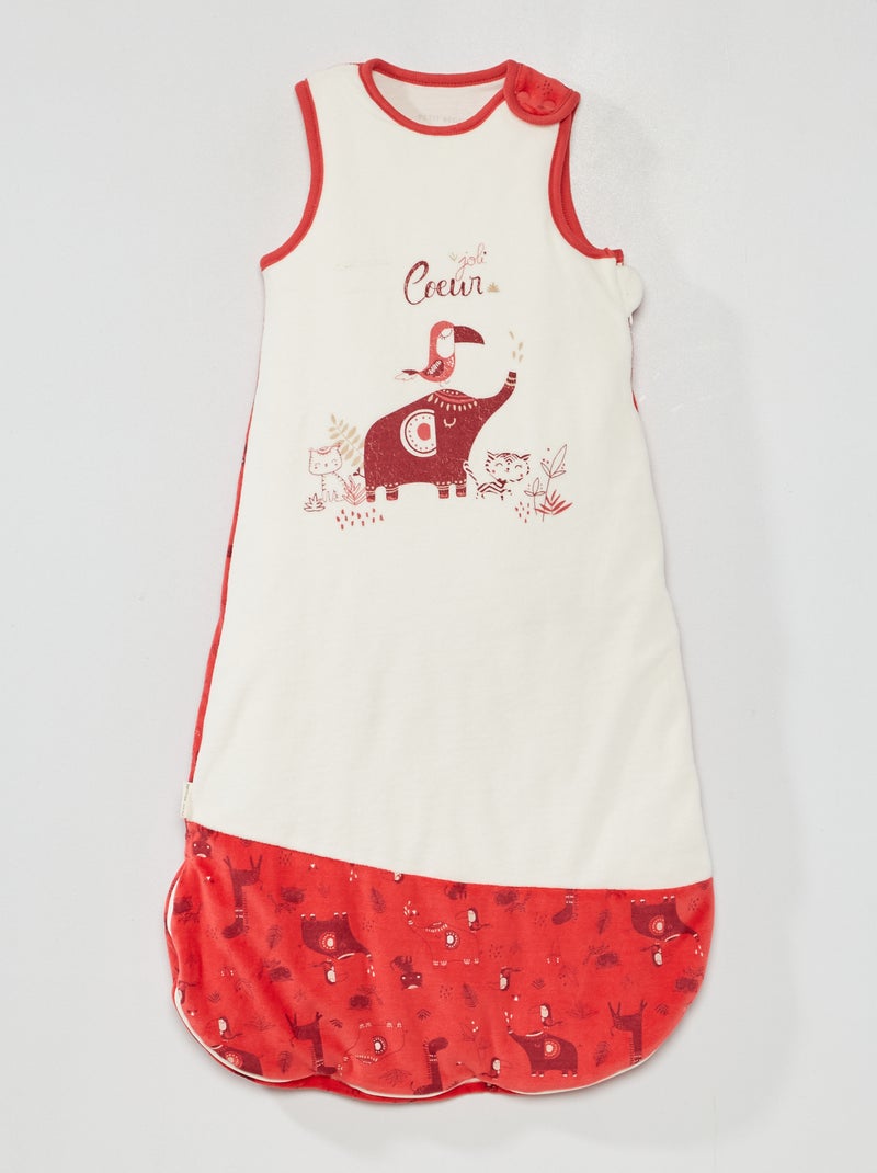 Gigoteuse en velours 'Petit Beguin' blanc/rose - Kiabi