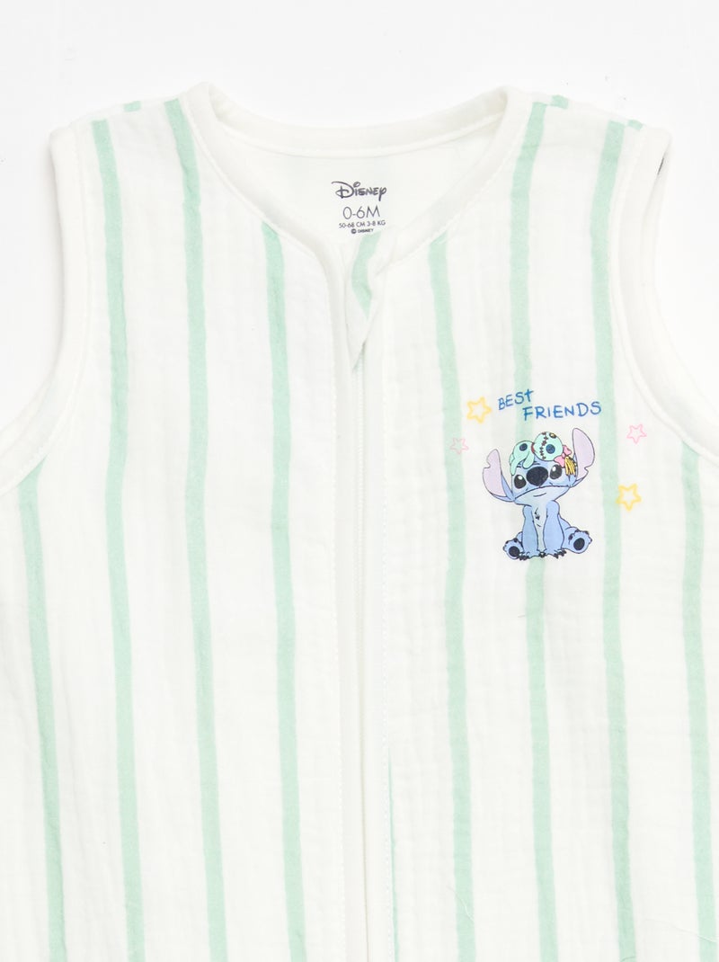 Gigoteuse zippée sans manches 'Disney' 'Stitch' en velours Vert - Kiabi