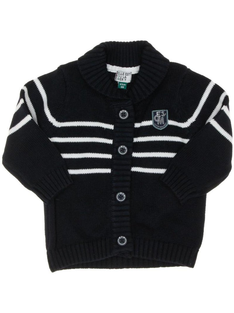 Gila Jongens Gilet - Marine/Wit Gestreepte Marinière Marineblauw - Kiabi