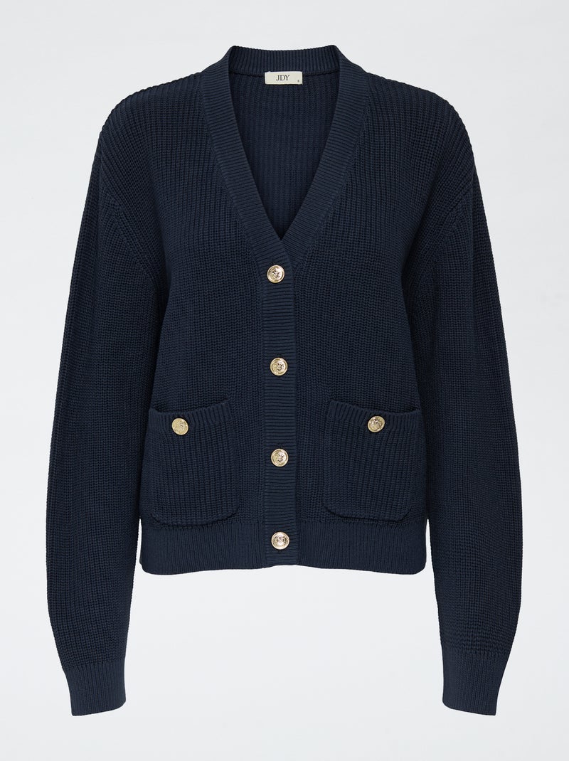 Gilet à boutons dorés 'JDY' Bleu - Kiabi