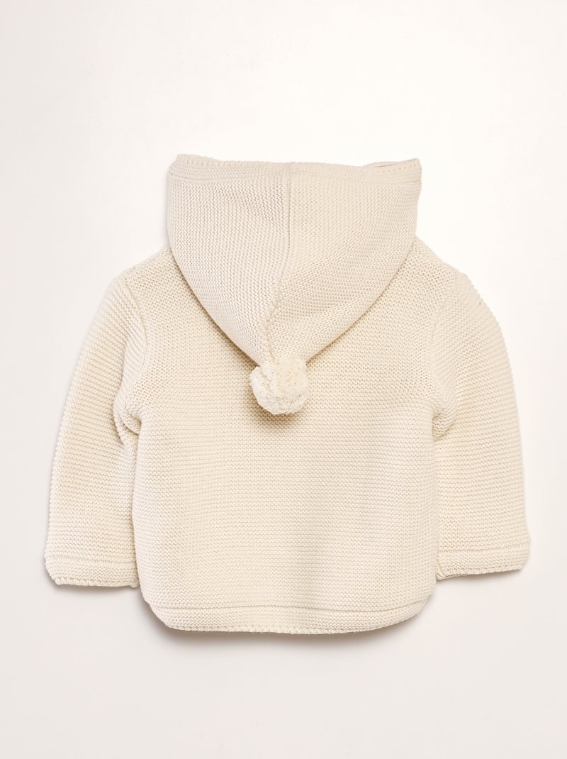 Gilet à capuche doublé effet moutonné Blanc - Kiabi