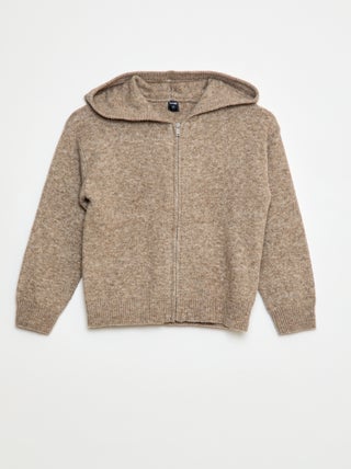 Gilet à capuche en maille chinée