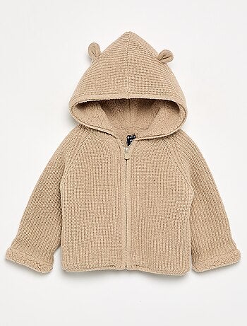 Gilet à capuche intérieur moutonné