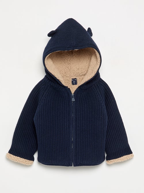 Gilet à capuche intérieur moutonné - Kiabi