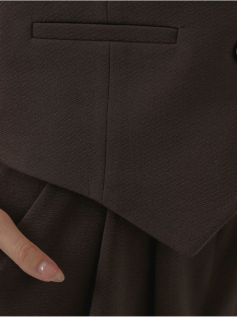 Gilet à col en v boutonné bdart Marron foncé - Kiabi