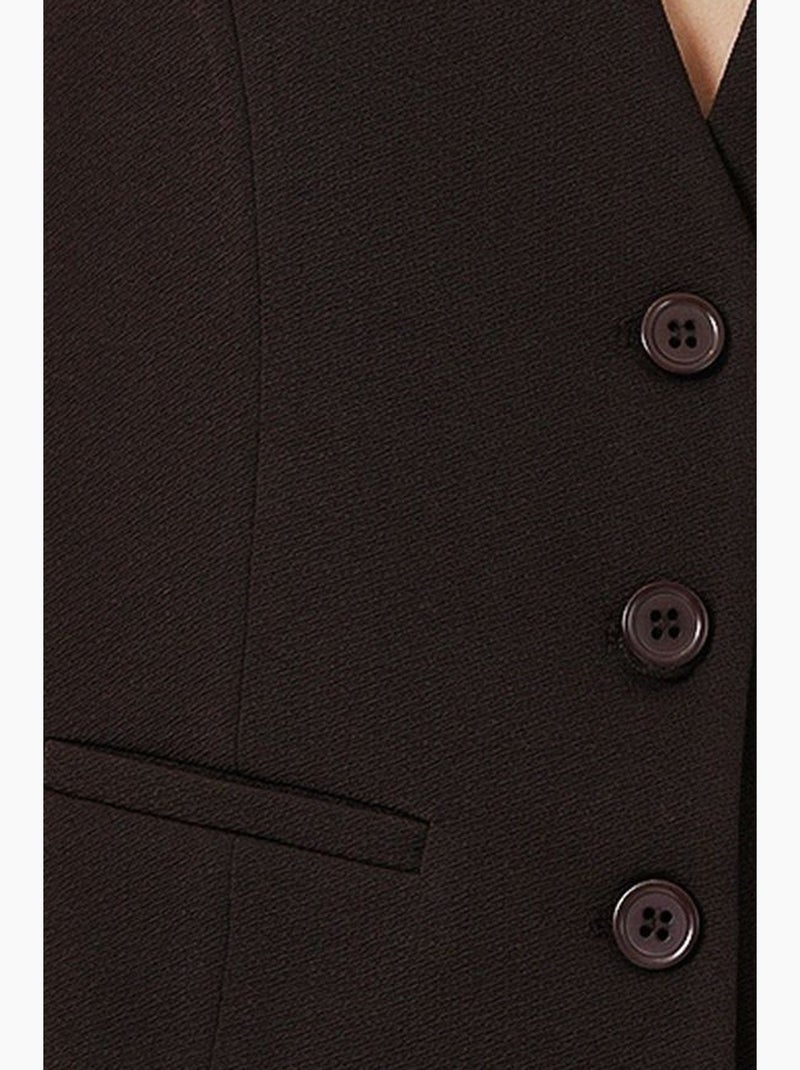 Gilet à col en v boutonné bdart Marron foncé - Kiabi