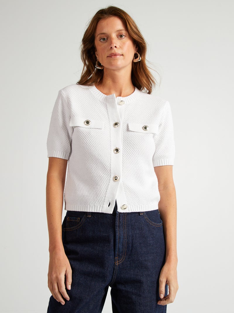 Gilet à manches courtes blanc - Kiabi