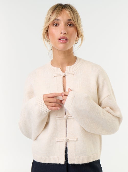 Gilet à manches longues avec boutonnage mandarin - Kiabi