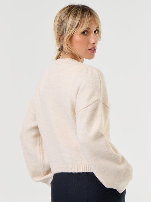Gilet à manches longues avec boutonnage mandarin - Kiabi