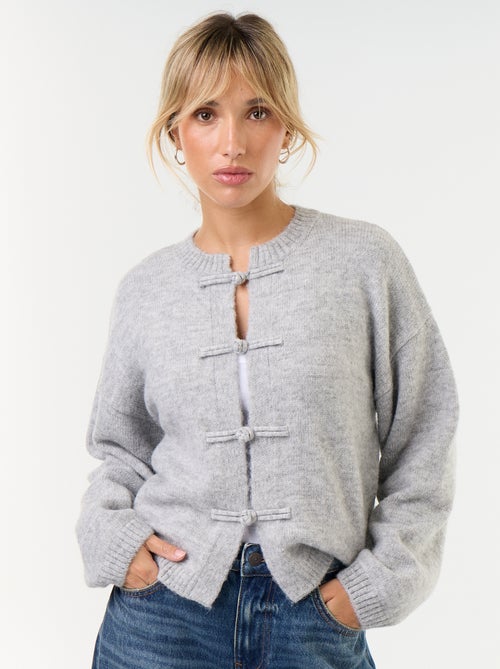 Gilet à manches longues avec boutonnage mandarin - Kiabi