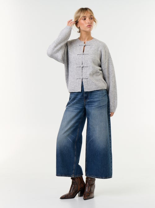 Gilet à manches longues avec boutonnage mandarin - Kiabi