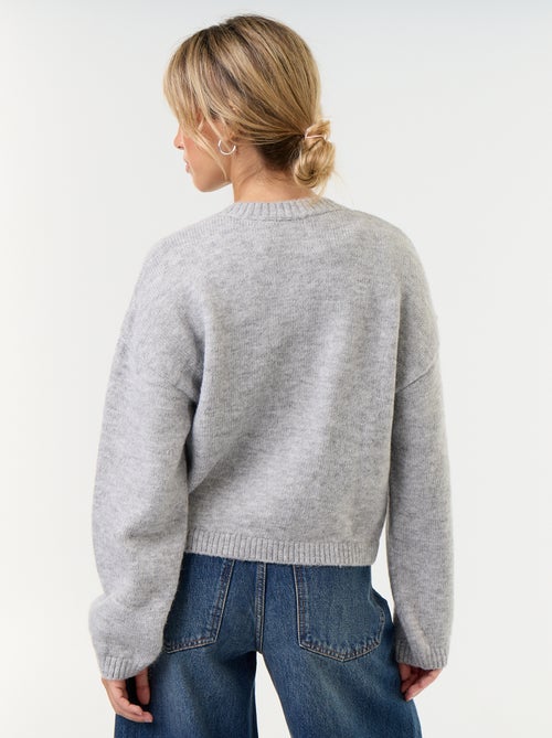 Gilet à manches longues avec boutonnage mandarin - Kiabi
