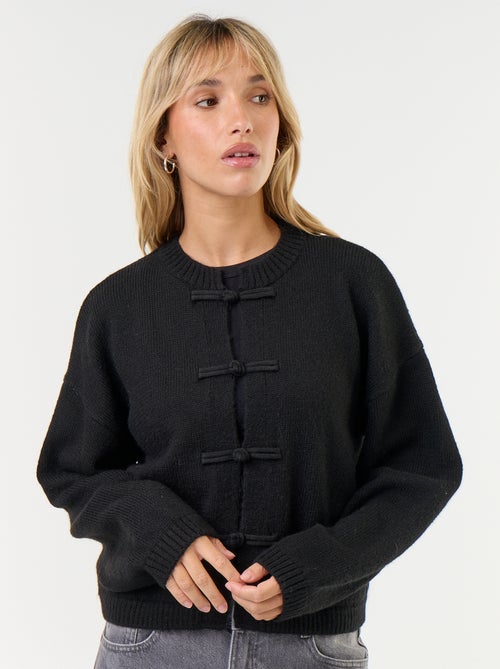 Gilet à manches longues avec boutonnage mandarin - Kiabi