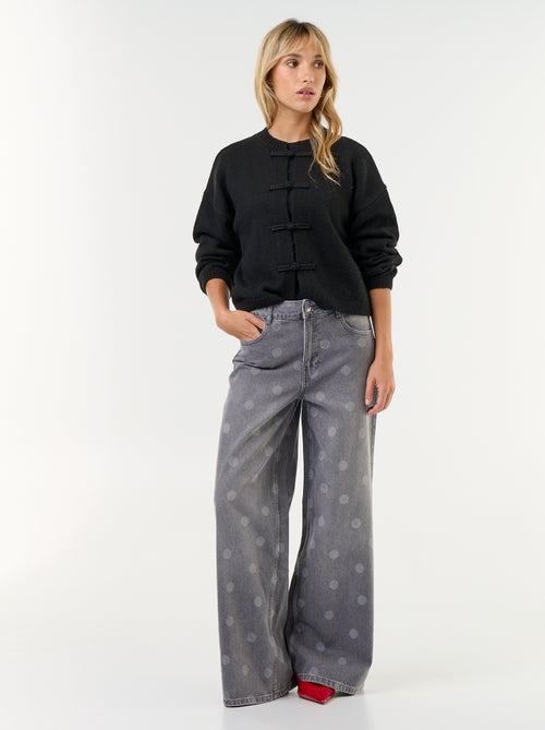 Gilet à manches longues avec boutonnage mandarin - Kiabi