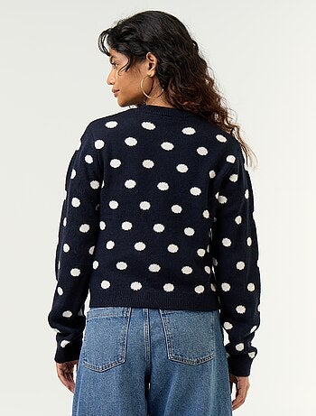 Gilet à pois et à manches longues