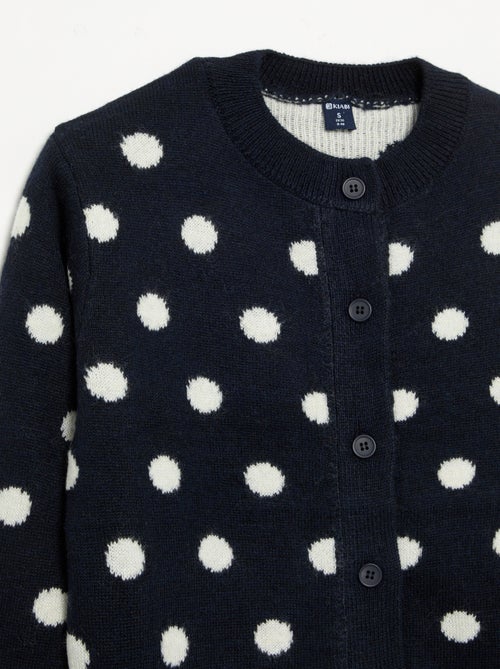 Gilet à pois et à manches longues - Kiabi