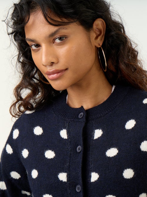 Gilet à pois et à manches longues - Kiabi