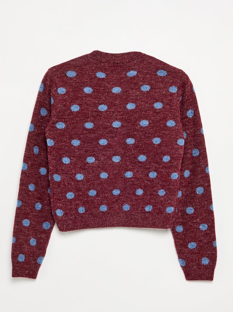 Gilet à pois et à manches longues Marron - Kiabi
