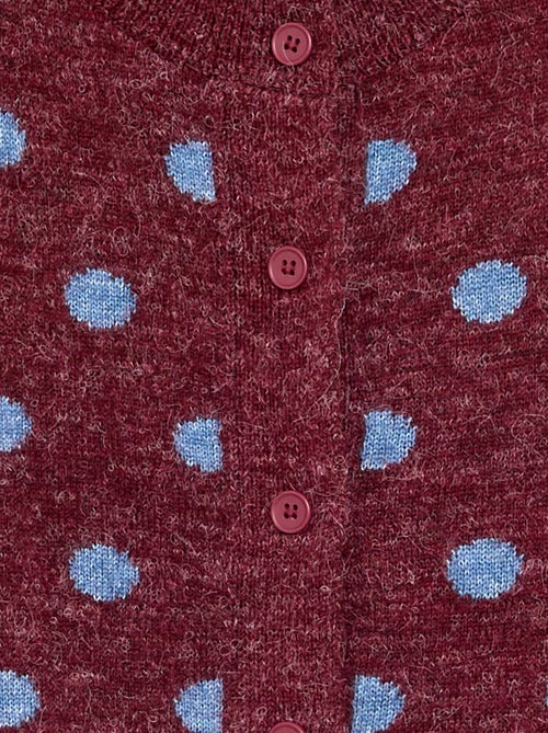 Gilet à pois et à manches longues - Kiabi