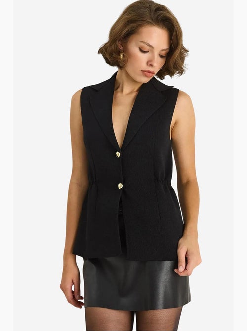 Gilet ajusté à col en v avec fermeture à pression lucci - Kiabi Gilet ajusté à col en v avec fermeture à pression lucci - Kiabi
