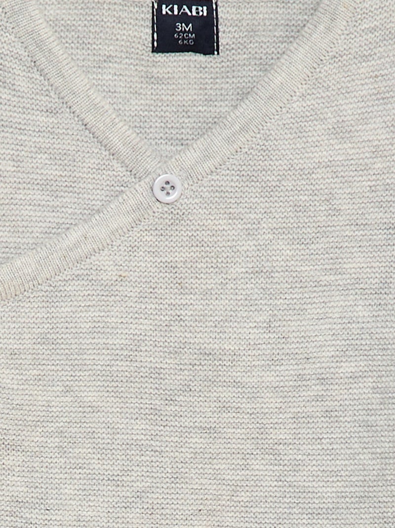 Gilet asymétrique gris clair - Kiabi