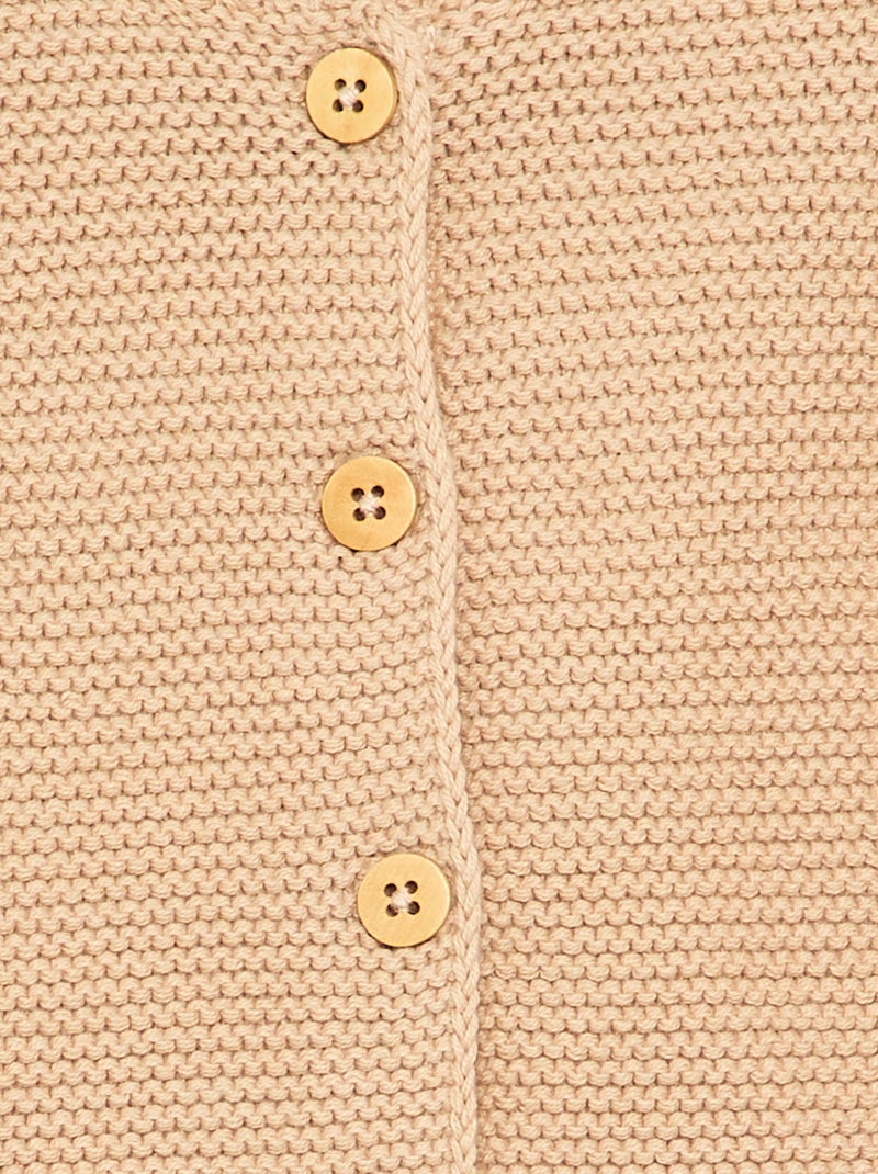 Gilet au point mousse Beige - Kiabi